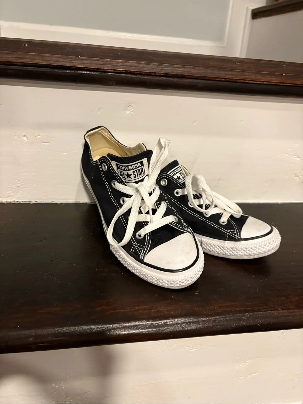 Converse Kids Black & White Low Top Sneakers